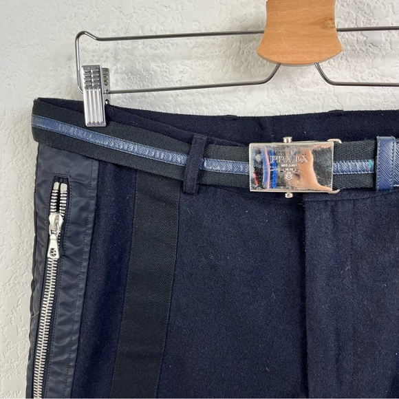 Prada Color Block Saffiano Logo Slide Buckle Belt - Picture 6 of 9